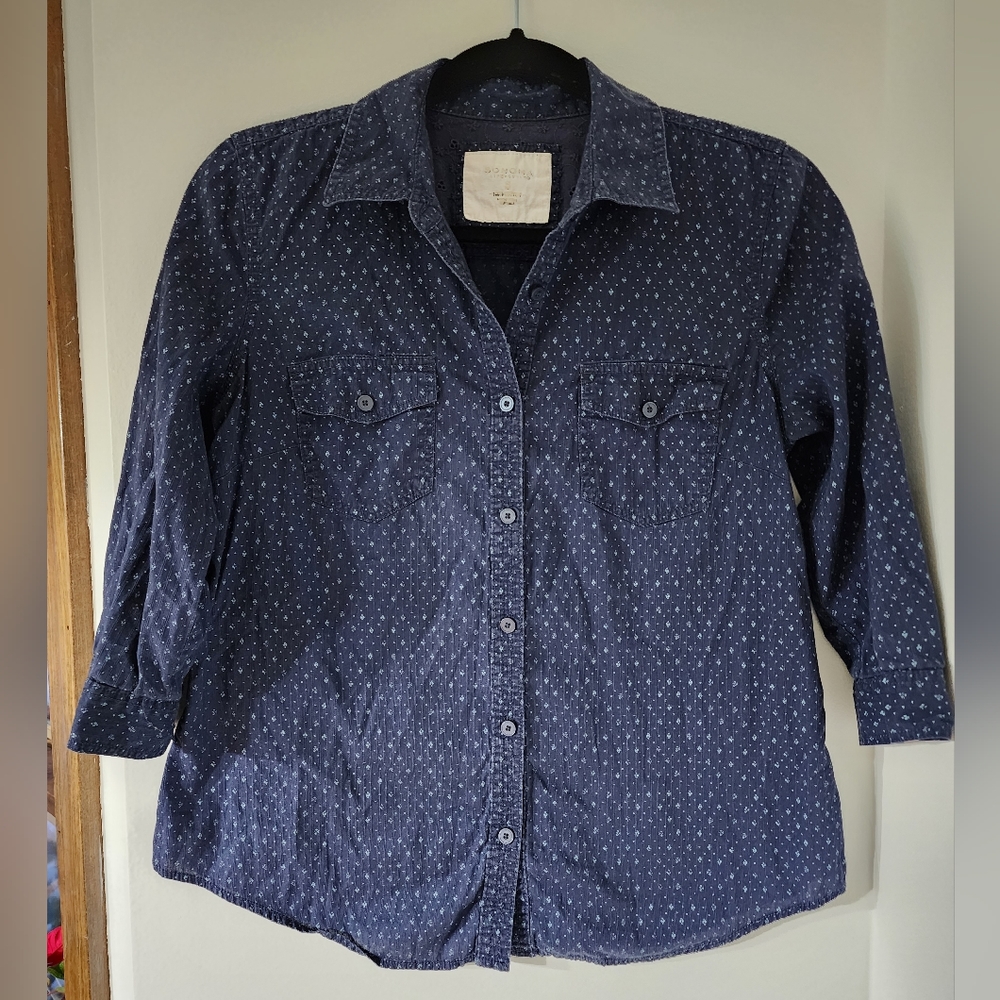 Sonoma button down shirt. Navy blue. Small